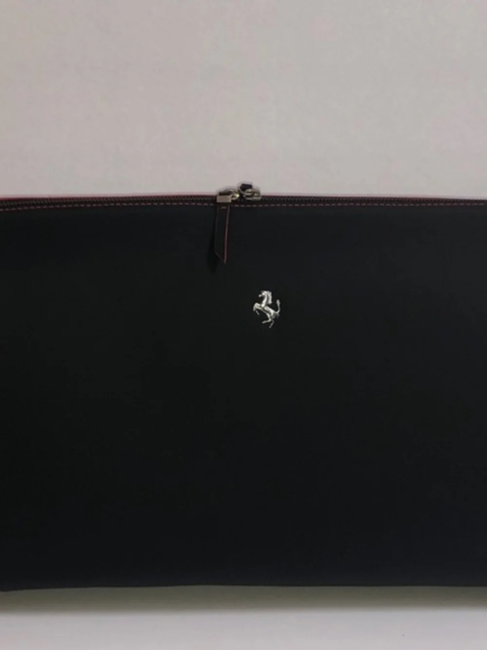 Two Ferrari 488 GTB Black Leather Travel Duffle Bags
